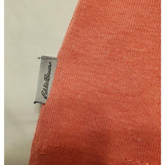 Eddie Bauer T Shirt Womens Large Salmon Colored Short Sleeve Scoop Neck Cotton - Picture 3 of 4